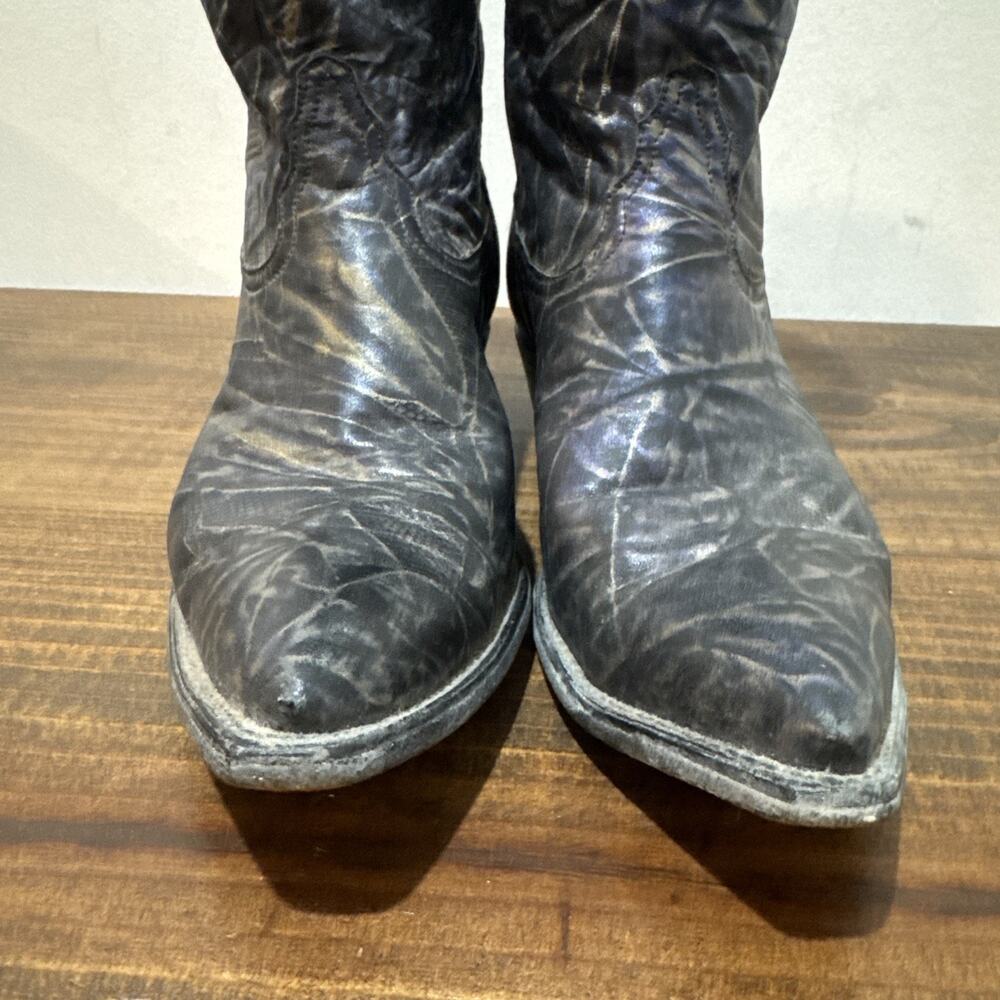 Tony Lama 1130 Metallic Electric Black Western Cowgirl Boots Womens Size 10 - Picture 4 of 12